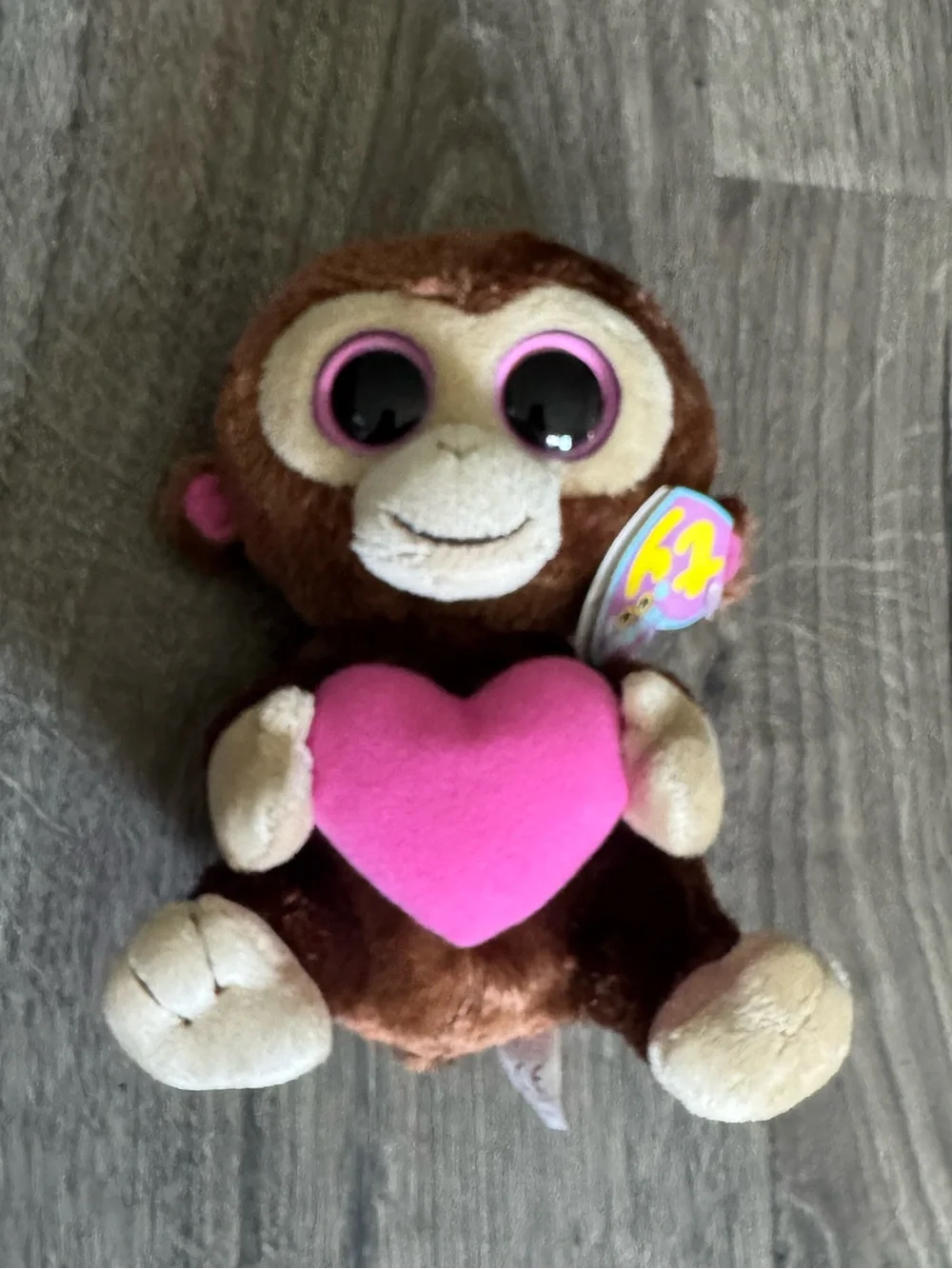 Beanie Boo - Casanova the Monkey with Pink Heart